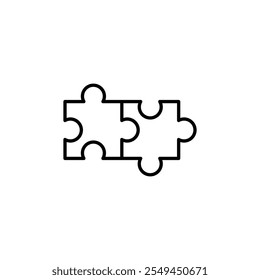 Puzzle vector icon outlined style.