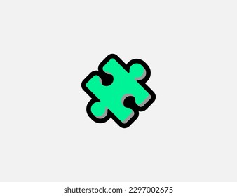Puzzle vector icon. Puzzle piece. Emoji illustration. Isolated puzzle vector emoticon