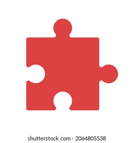 Icono del vector del rompecabezas. Símbolo rojo