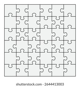 Puzzle vector icon set vector illustration, Jigsaw puzzle pieces silhouette. Puzzle grids collection. Puzzle-infographics. Process diagram presentation, problem solving, Set of Puzzle Pieces Isolated.