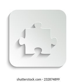 puzzle - vector icon with shadow on a grey button