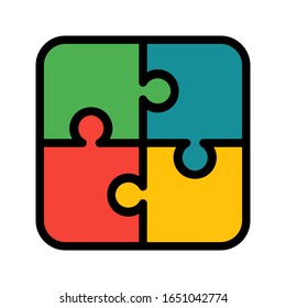 Puzzle vector icon sign symbol. vector illustration. on white background