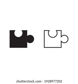 Puzzle vector icon. Simple puzzle illustration