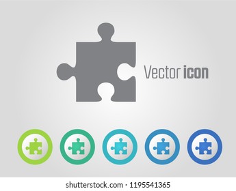 puzzle vector icons and different color variations