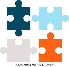 Puzzle vector icons on isolated white background.