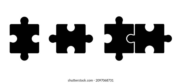 Puzzle vector icons set design. Jigsaw puzzle symbol collection