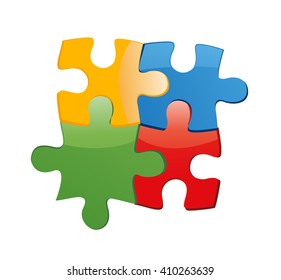 Puzzle vector illustration art on white background