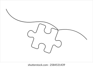 puzzle vector illustration of continuous one line art design
