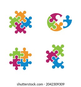 Plantilla de diseño de la iluminación del vector rompecabezas