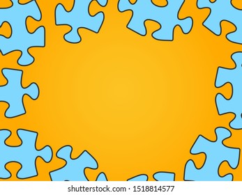 Puzzle vector illustration with indentation for text, color.