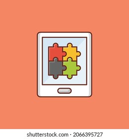 ilustración de rompecabezas en un fondo transparente. Símbolos de calidad superior.Icono de color plano de línea vectorial para el concepto y el diseño gráfico.