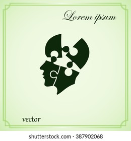 puzzle, vector illustration of a silhouette head,