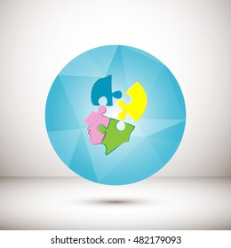 puzzle, vector illustration of a silhouette head,