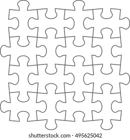 Puzzle. Vector illustration of white puzzle.
