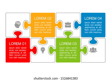 Puzzle vector infographic diagram, template for business, presentations, web design, 4 options.