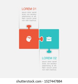 Puzzle vector infographic diagram, template for business, presentations, web design, 2 options.