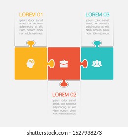 Puzzle vector infographic diagram, template for business, presentations, web design, 3 options.
