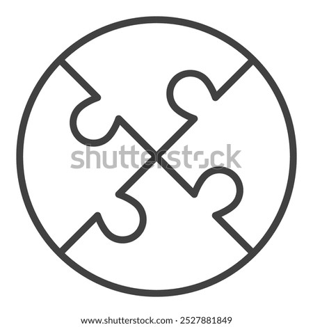 Puzzle vector Jigsaw Puzzles concept thin line round icon or symbol