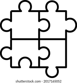 Puzzle Vector Line Icon Design
