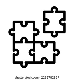 Puzzle Vector Line Icon Design