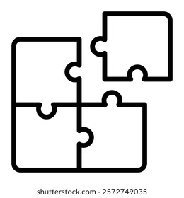Puzzle Vector Line Icon Design