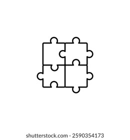 Puzzle vector line icon icons design