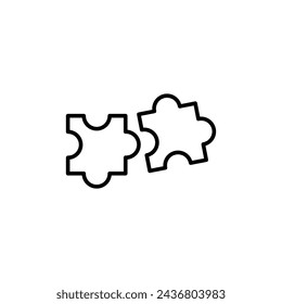 Ilustración del icono de la línea del vector del rompecabezas.