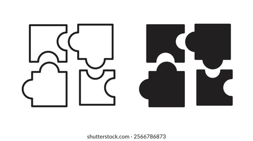 Puzzle vector line icon illustration