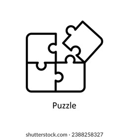 Puzzle vector outline Icon Design illustration. Business And Management Symbol on White background EPS 10 File