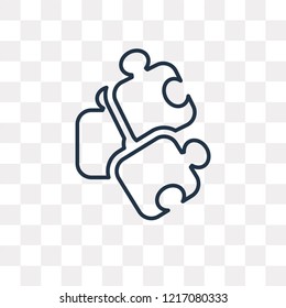 Puzzle vector outline icon isolated on transparent background, high quality linear Puzzle transparency concept can be used web and mobile