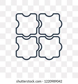 Puzzle vector outline icon isolated on transparent background, high quality linear Puzzle transparency concept can be used web and mobile