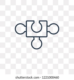 Puzzle vector outline icon isolated on transparent background, high quality linear Puzzle transparency concept can be used web and mobile