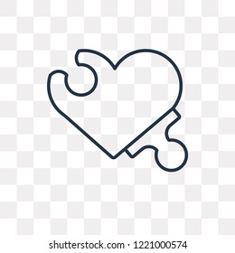 Puzzle vector outline icon isolated on transparent background, high quality linear Puzzle transparency concept can be used web and mobile
