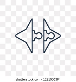 Puzzle vector outline icon isolated on transparent background, high quality linear Puzzle transparency concept can be used web and mobile
