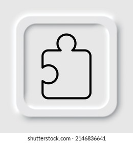 Puzzle vector, simple icon. Flat design. Neumorphism design.ai