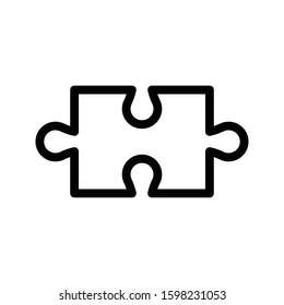 puzzle vector thin line icon 