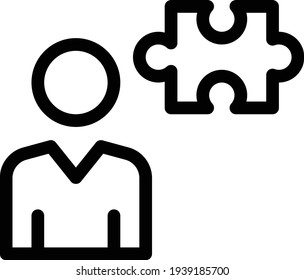 puzzle vector thin line icon
