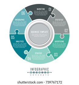 Puzzle vector timeline infographics for chart, diagram, web design, presentation, workflow layout