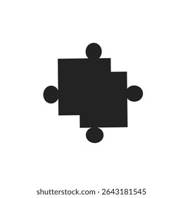 puzzle vector,simple puzzle silhouette white background 