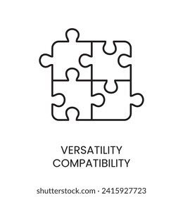 Puzzle-Versatilität oder Kompatibilitätslineares Symbol in Vektorgrafik