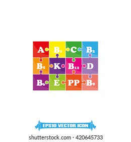 puzzle vitamins icon vector