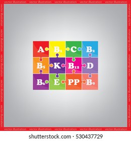 puzzle vitamins icon vector