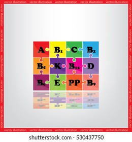 puzzle vitamins icon vector