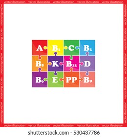 puzzle vitamins icon vector