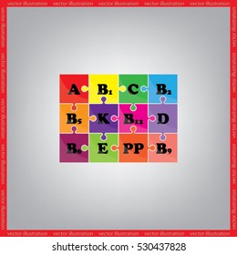 puzzle vitamins icon vector