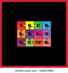 puzzle vitamins icon vector