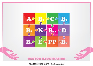 puzzle vitamins icon vector.
