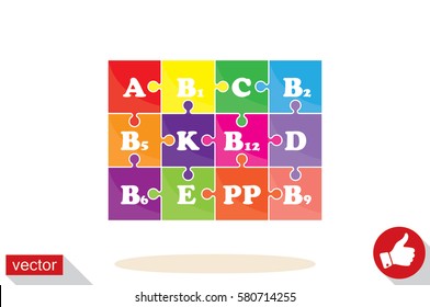puzzle vitamins icon vector