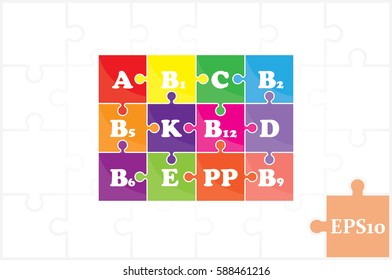 puzzle vitamins icon vector
