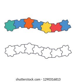 Puzzle wave. Jigsaw. Vector illustration.